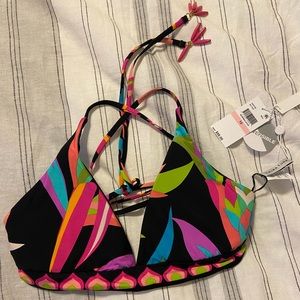 Trina Turk swimsuit top swim and spa collection reversible halter
